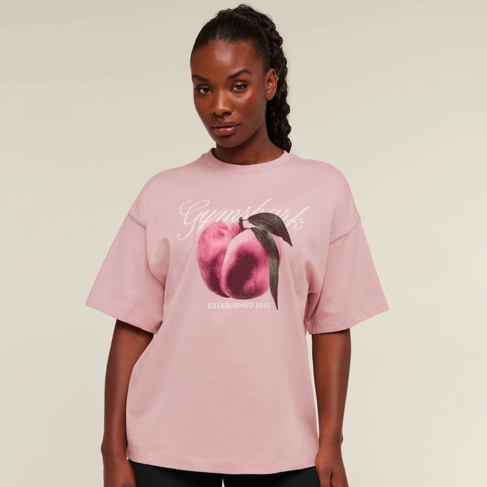 Gymshark Pink Graphic Peach Short Sleeve Tee